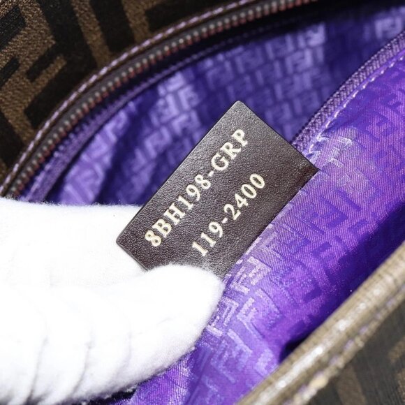 FENDI Zucca Canvas Tote Bag PVC Black Brown Auth ep11387 - Picture 11 of 16